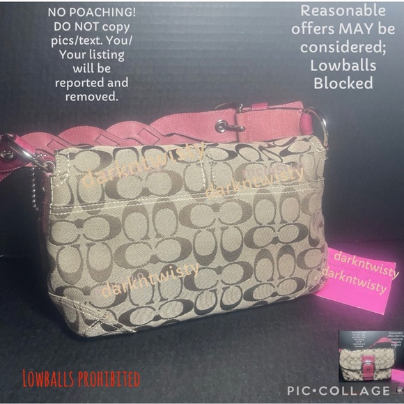 VINTAGE Coach SOHO Signature Textile Jacquard & leather handbag Braided strap - Picture 2 of 16